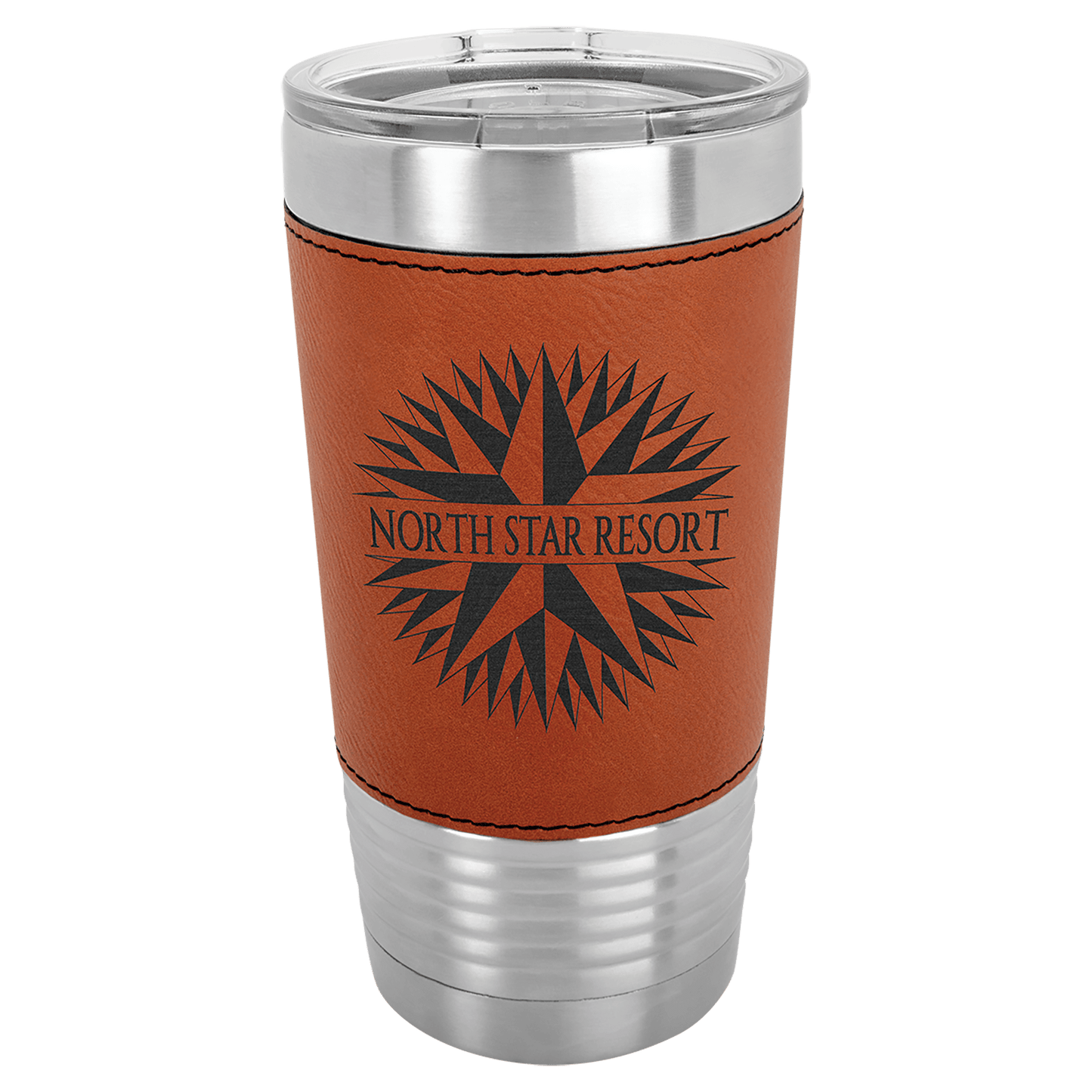 Polar Camel 20 oz. Leatherette Tumbler with Clear Lid