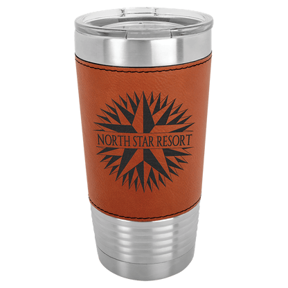 Polar Camel 20 oz. Leatherette Tumbler with Clear Lid