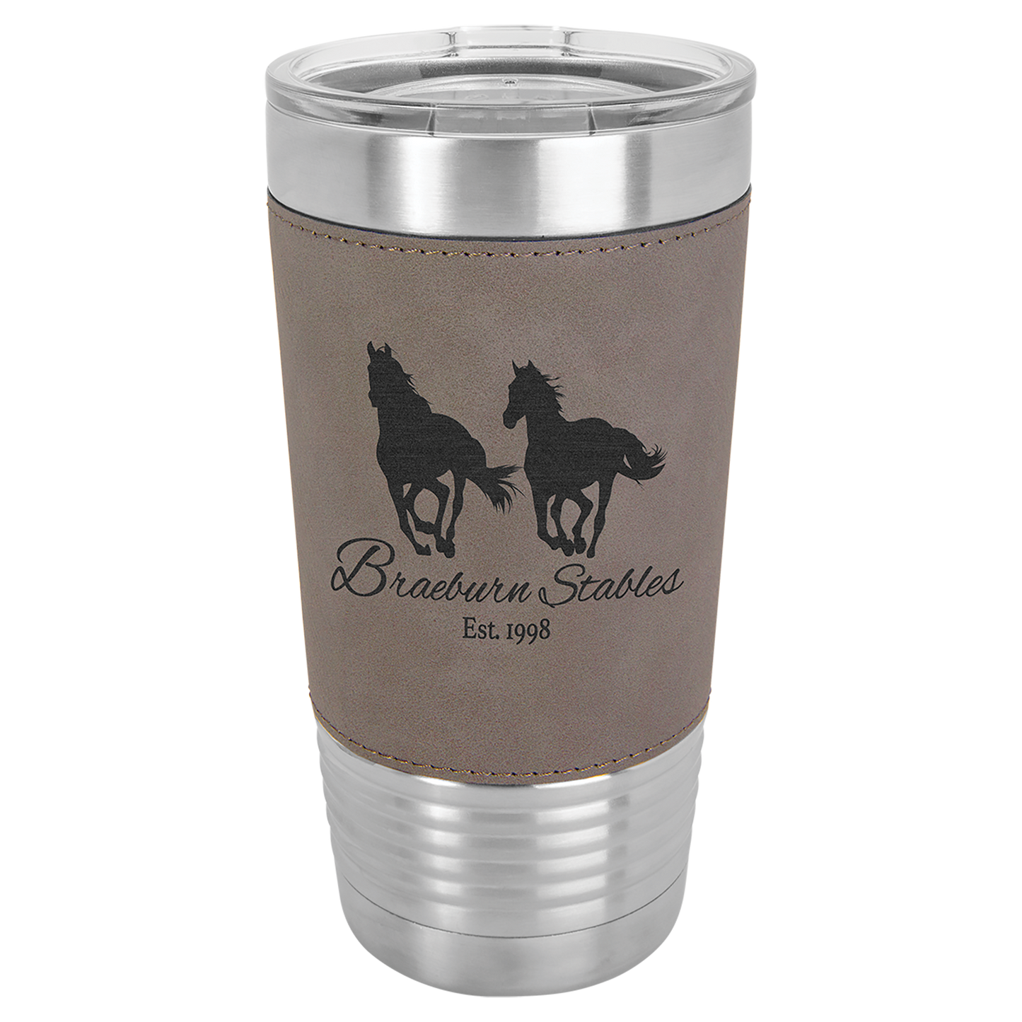 Polar Camel 20 oz. Leatherette Tumbler with Clear Lid