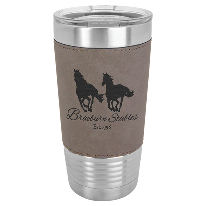 Polar Camel 20 oz. Leatherette Tumbler with Clear Lid