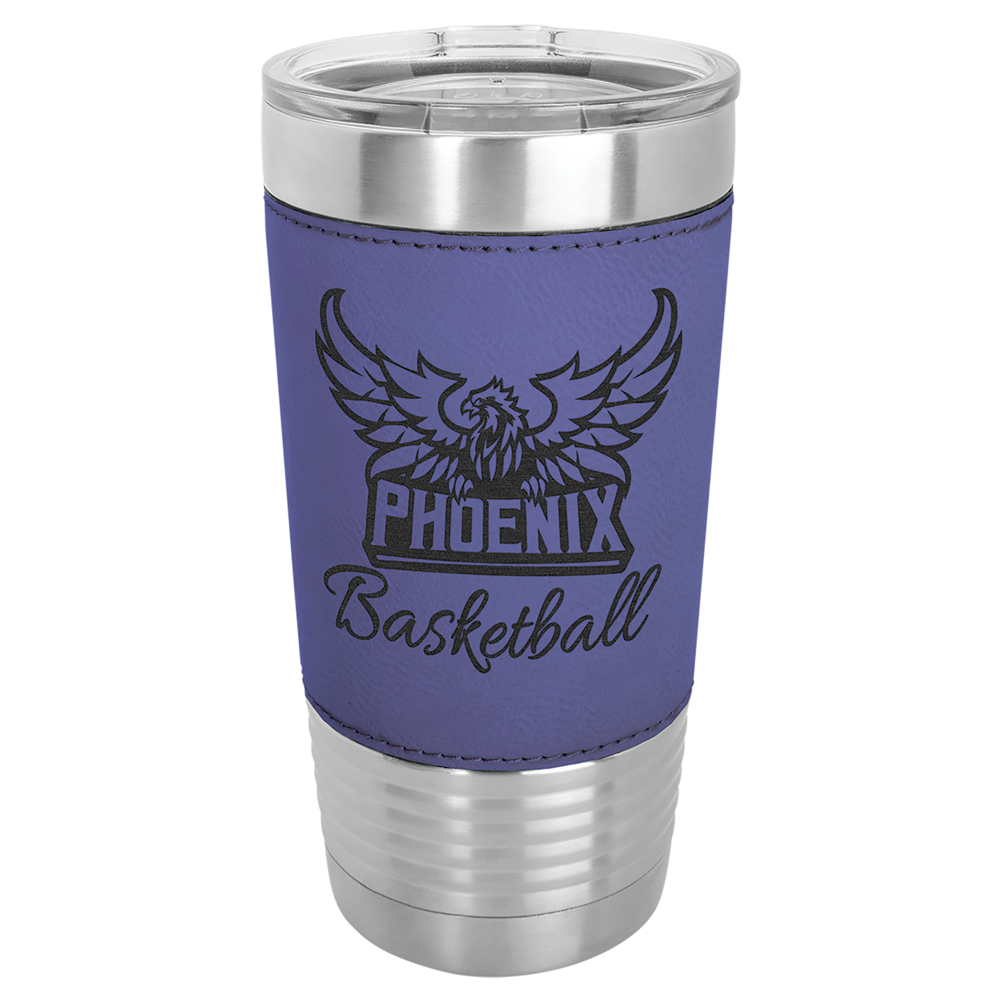 Polar Camel 20 oz. Leatherette Tumbler with Clear Lid