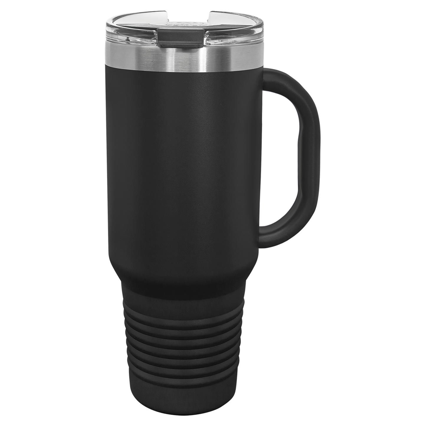 Polar Camel 40 oz. Black Travel Mug with Handle, Straw Included