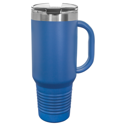 Polar Camel 40 oz. Black Travel Mug with Handle, Straw Included