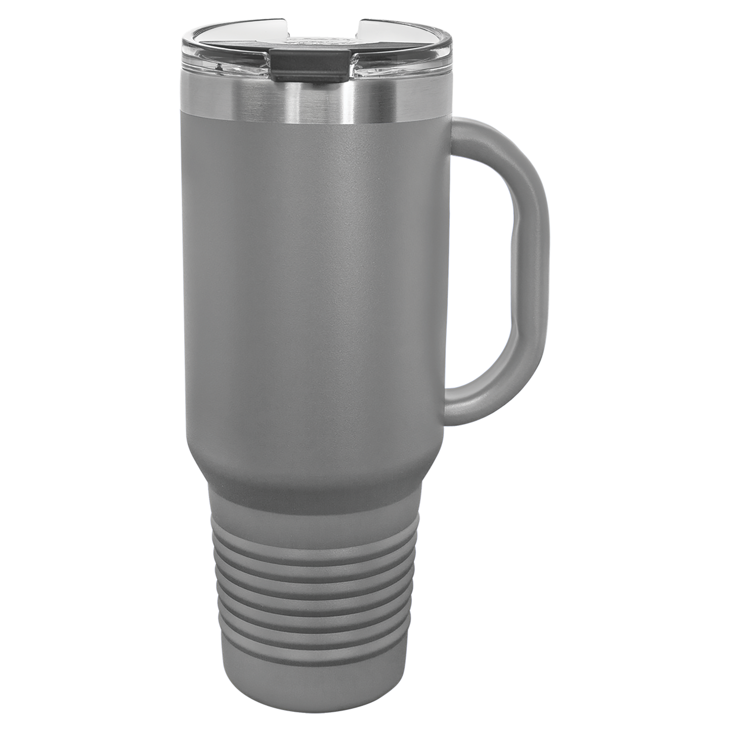 Polar Camel 40 oz. Black Travel Mug with Handle, Straw Included