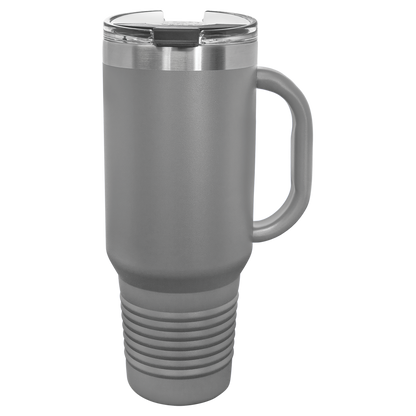 Polar Camel 40 oz. Black Travel Mug with Handle, Straw Included