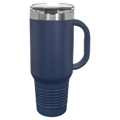 Polar Camel 40 oz. Black Travel Mug with Handle, Straw Included