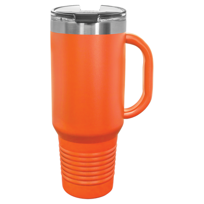 Polar Camel 40 oz. Black Travel Mug with Handle, Straw Included